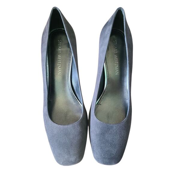 Stuart Weitzman Mary Gray Suede Block Heels Pumps Shoes Women's Size 9.5 M - Picture 3 of 7